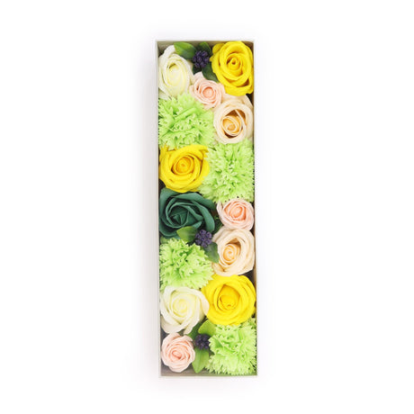 Soap Flowers Long Box - Spring Celebrations - Yellow & Greens - SHAMTAM.COM