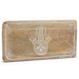 Long Tray 30x15x2.5cm - Hamsa Design Whitewash - SHAMTAM.COM