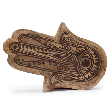 Long Tray 30x20.5x2.5cm - Hamsa Black Engraved - SHAMTAM.COM