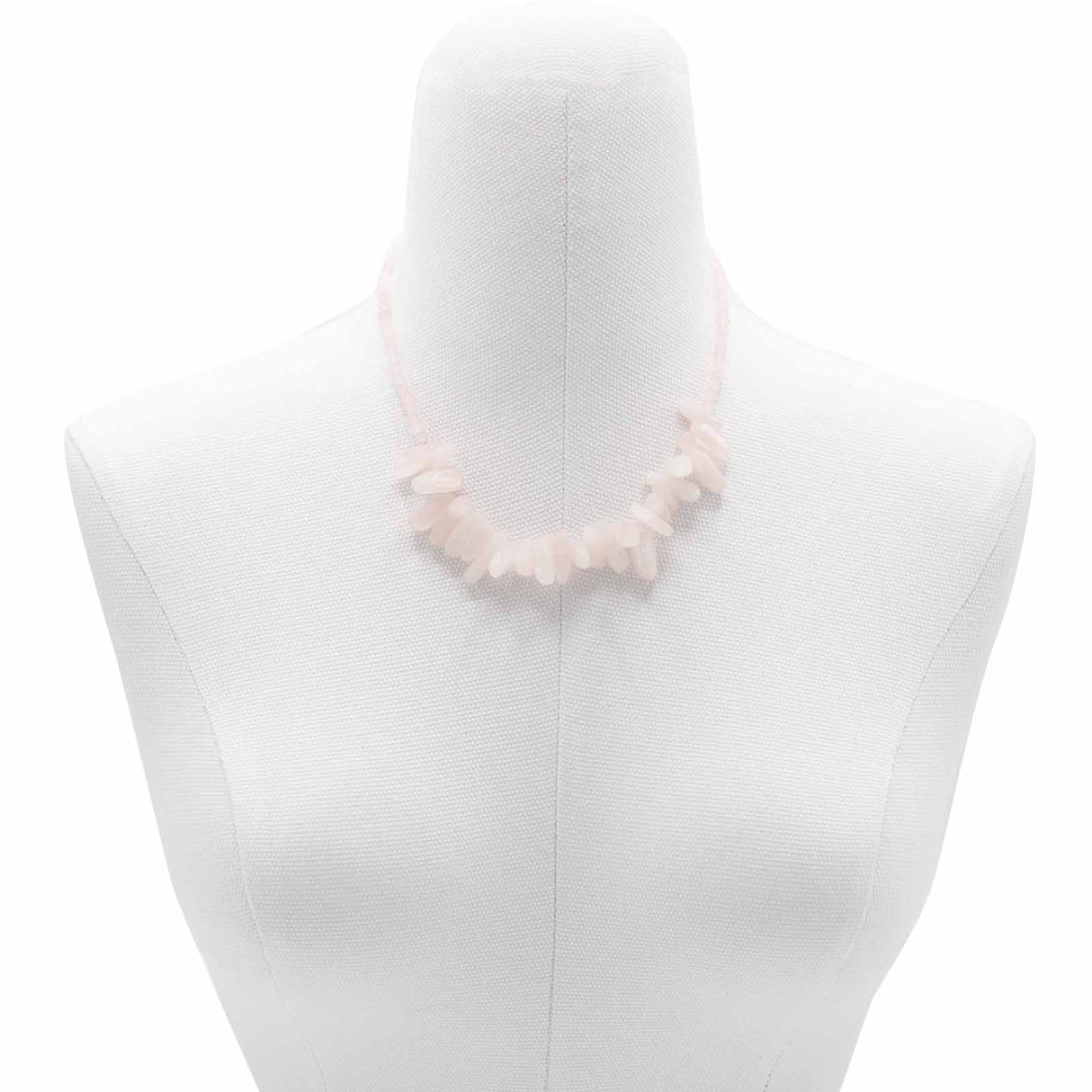 Rose Quartz Necklace - Longstone Gem Crystal - SHAMTAM.COM