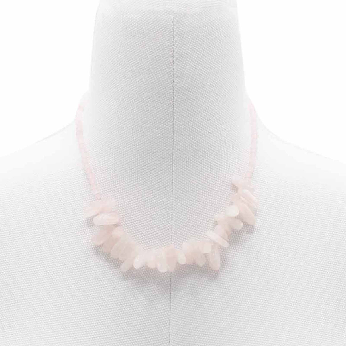 Rose Quartz Necklace - Longstone Gem Crystal - SHAMTAM.COM