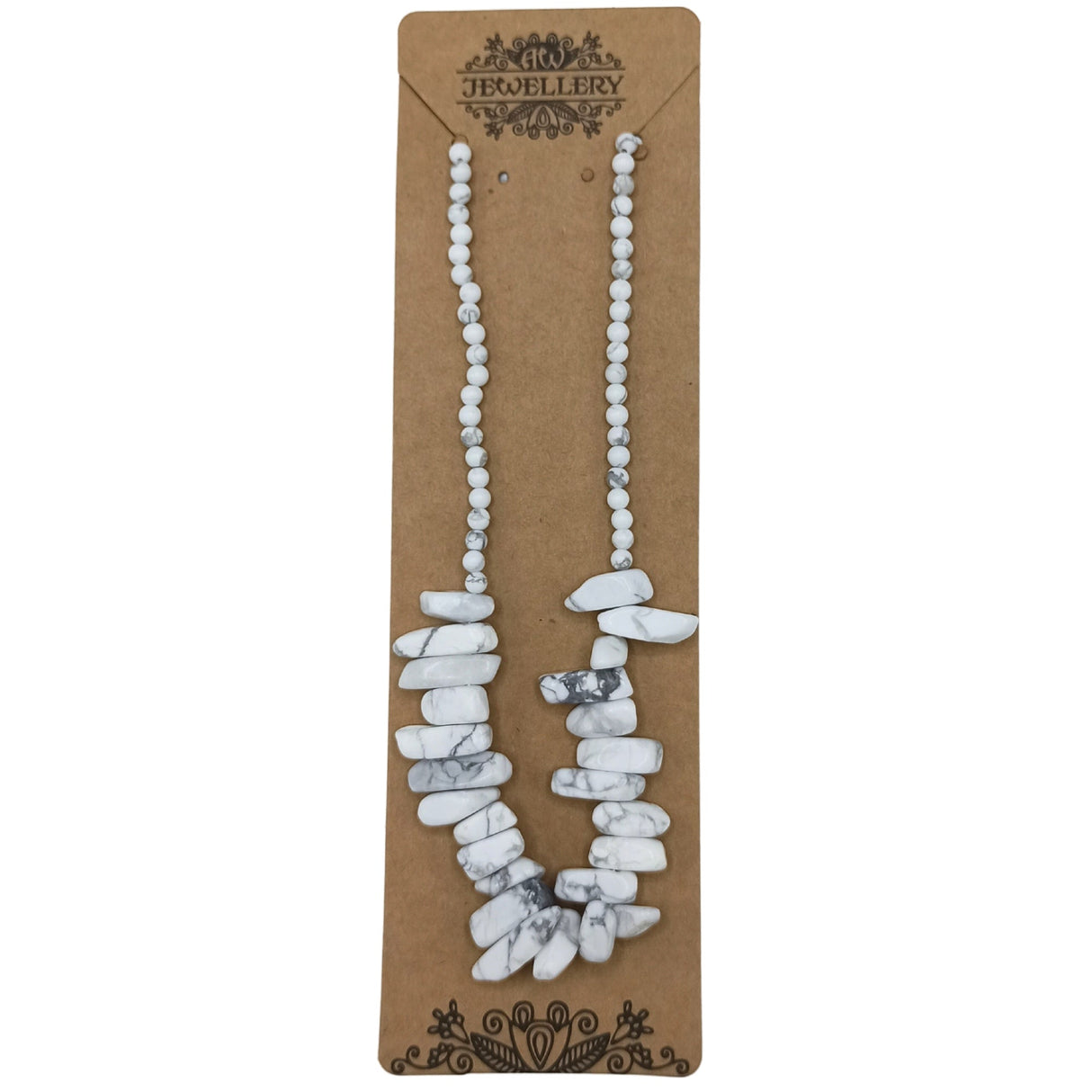 White Jasper Necklace - Longstone Gem Crystal - SHAMTAM.COM