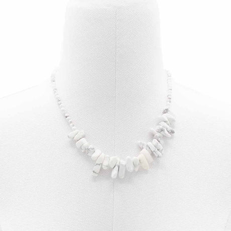 White Jasper Necklace - Longstone Gem Crystal - SHAMTAM.COM