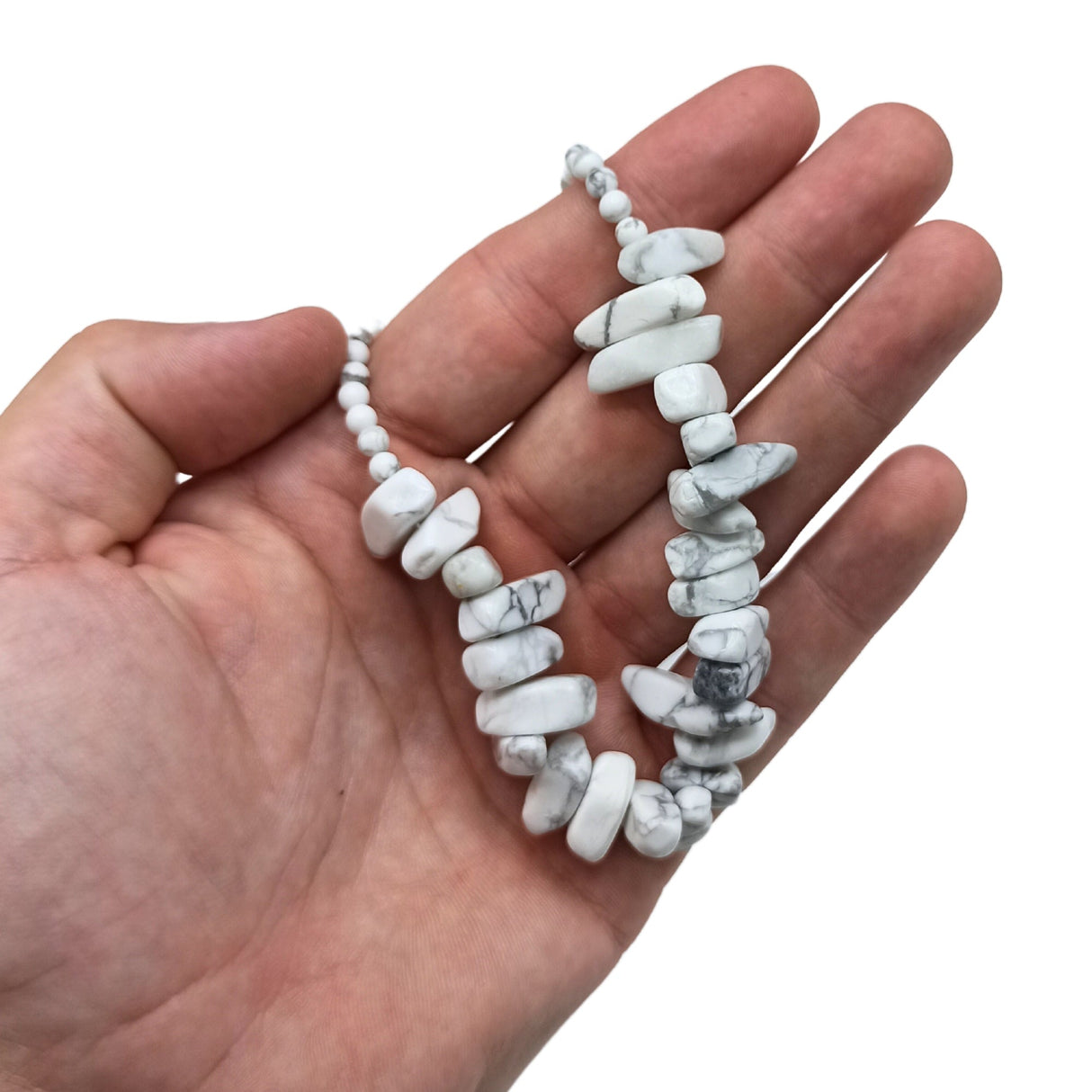 White Jasper Necklace - Longstone Gem Crystal - SHAMTAM.COM