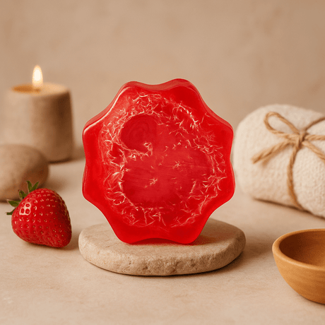 Loofah Exfoliating Soap Slice, Strawberry 100g - SHAMTAM.COM