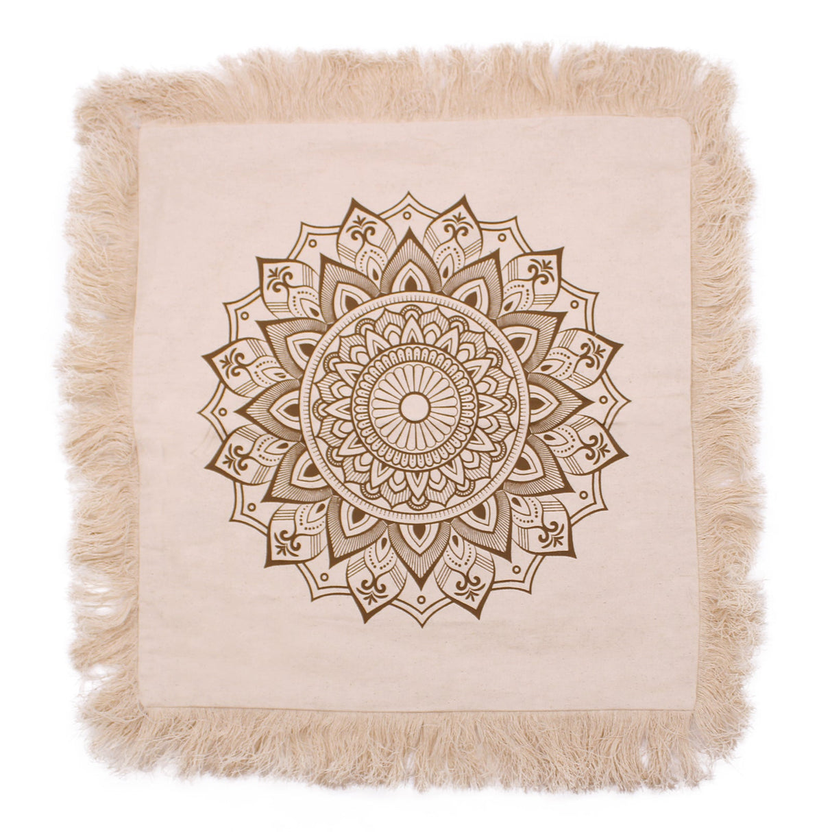 Lotus Mandala Cushion Cover - 45x45cm - bronze - SHAMTAM.COM