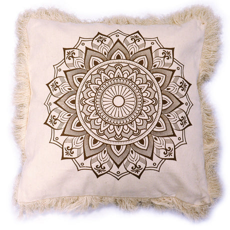 Lotus Mandala Cushion Cover - 45x45cm - bronze - SHAMTAM.COM