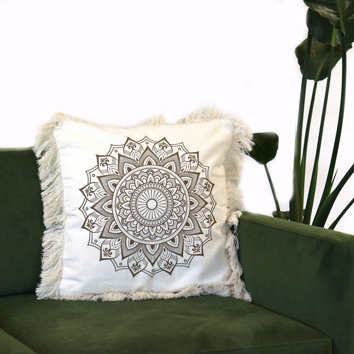 Lotus Mandala Cushion Cover - 45x45cm - bronze - SHAMTAM.COM