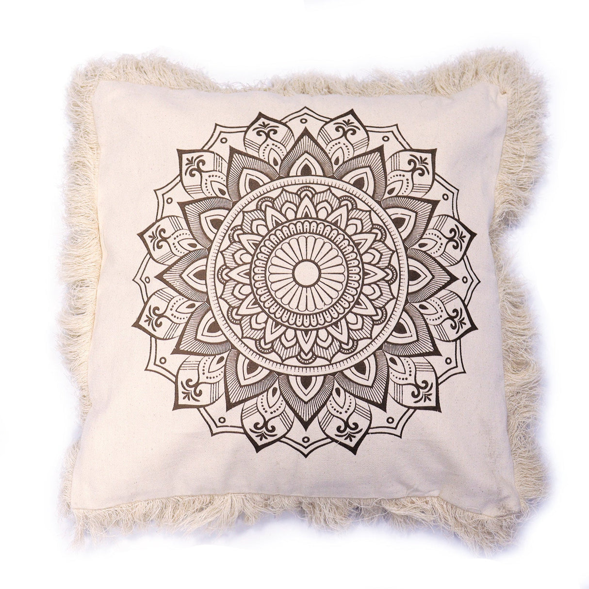 Lotus Mandala Cushion Cover - 60x60cm - bronze - SHAMTAM.COM