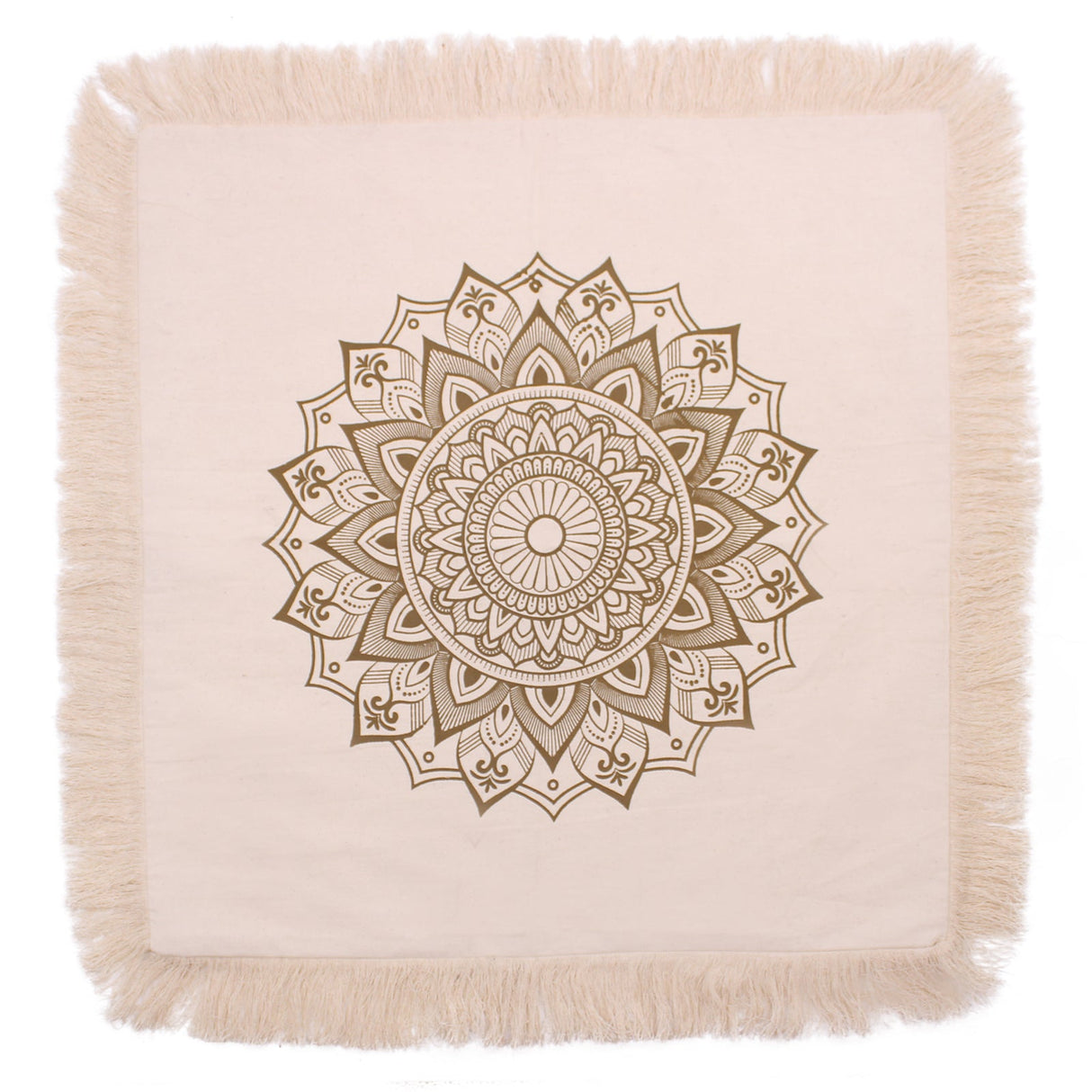 Lotus Mandala Cushion Cover - 60x60cm - bronze - SHAMTAM.COM