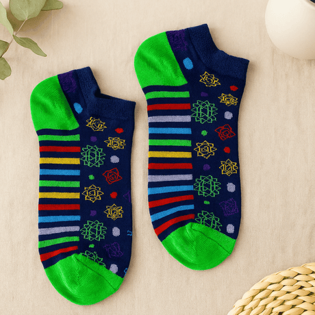 Low Cut Chakra Socks 7 Chakra Size 7.5 - 11.5 - SHAMTAM.COM
