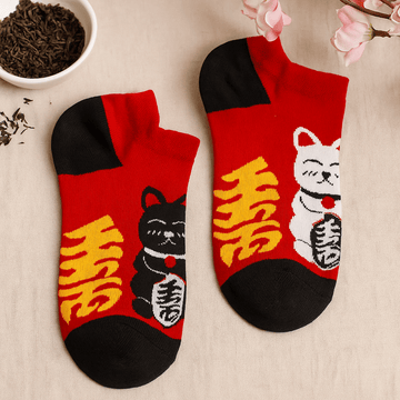 Alçak Kesim Çoraplar 7.5 ile 11.5 Şanslı Kedi