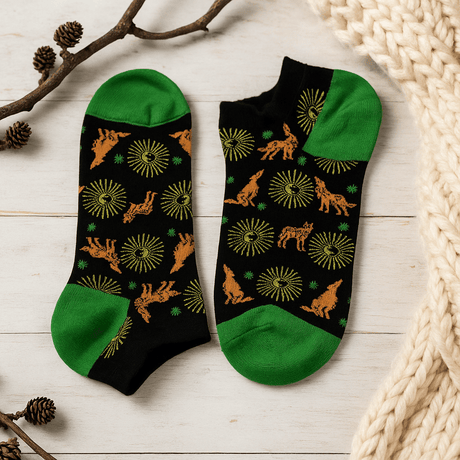 Low Cut Socks S/M 3.5 - 6.5 Moonlight Wolfs - SHAMTAM.COM