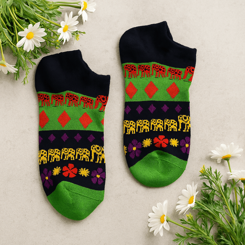 Low Socks 7.5 - 11.5 Lucky Elephant - SHAMTAM.COM