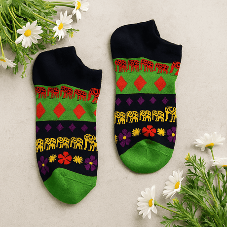 Low Socks 7.5 - 11.5 Lucky Elephant - SHAMTAM.COM