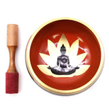 Singing Bowl Set - Buddha Black/Orange 14cm - SHAMTAM.COM