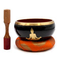 Singing Bowl Set - Buddha Black/Orange 14cm - SHAMTAM.COM