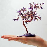 Crystal Tree - Amethyst on Natural Agate Base 100 gemstones - SHAMTAM.COM