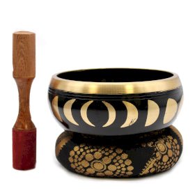 Singing Bowl Set - Moon Phase Black 14cm - SHAMTAM.COM