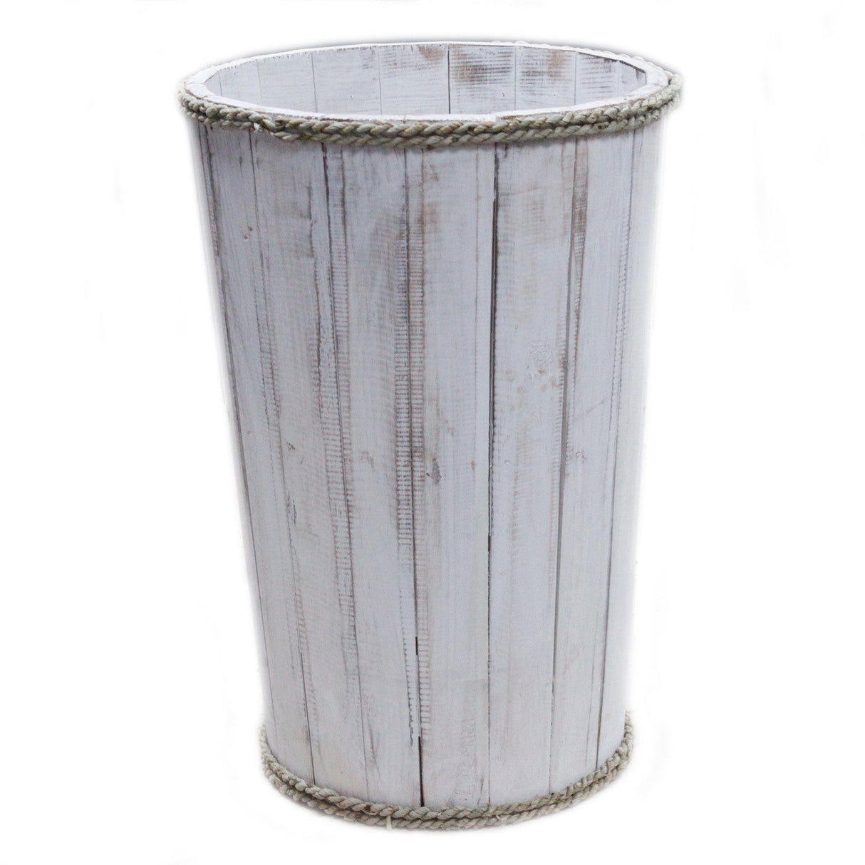 Wooden Bin - Whitewash 45x32cm - SHAMTAM.COM