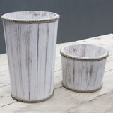 Wooden Bin - Whitewash 45x32cm - SHAMTAM.COM