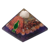 Orgonite Pyramid - Peacock Copper Gemstones Crystals 80mm - SHAMTAM.COM