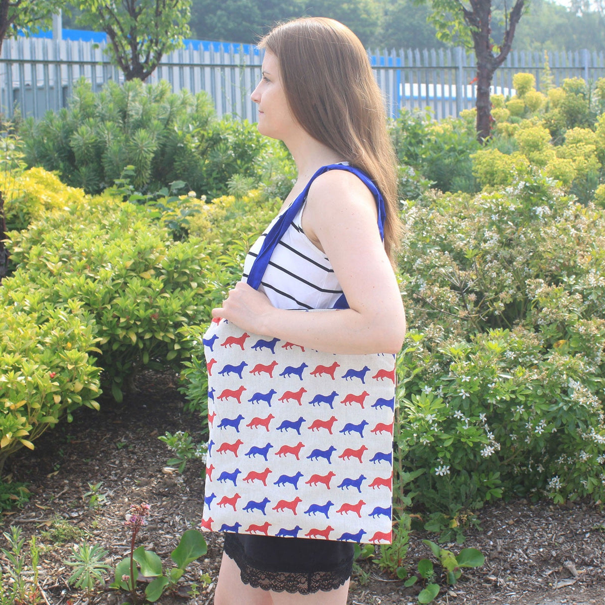 Tote Bag Reversible - Fox - Blue - SHAMTAM.COM