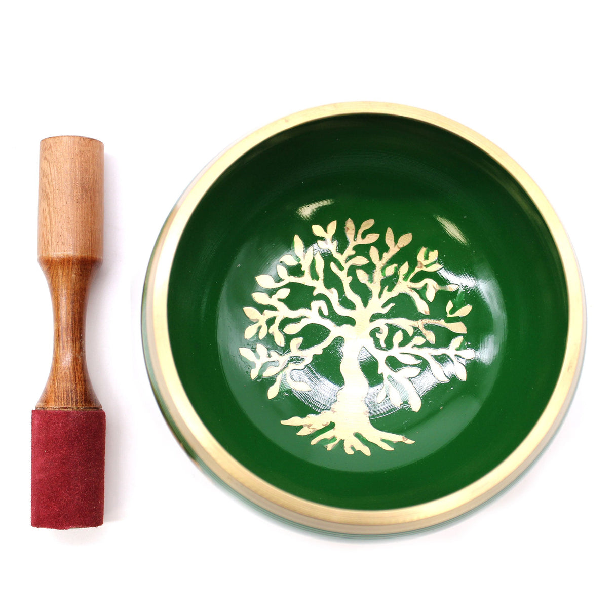 Singing Bowl Set - Tree of Life Green 14cm - SHAMTAM.COM