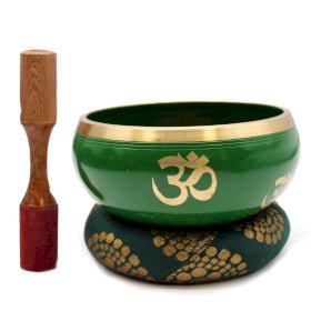 Singing Bowl Set - Tree of Life Green 14cm - SHAMTAM.COM