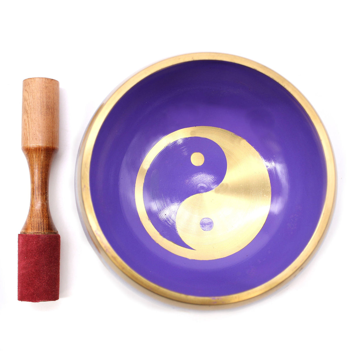 Singing Bowl Set - Yin & Yang White/Purple 14cm - SHAMTAM.COM