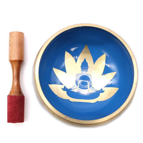 Singing Bowl Set - Yoga Moves White/Blue 14cm - SHAMTAM.COM