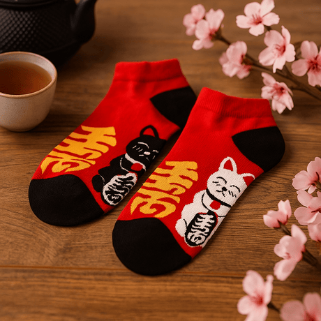 Lucky Cat Low Cut Socks S/M 3.5 - 6.5 - SHAMTAM.COM