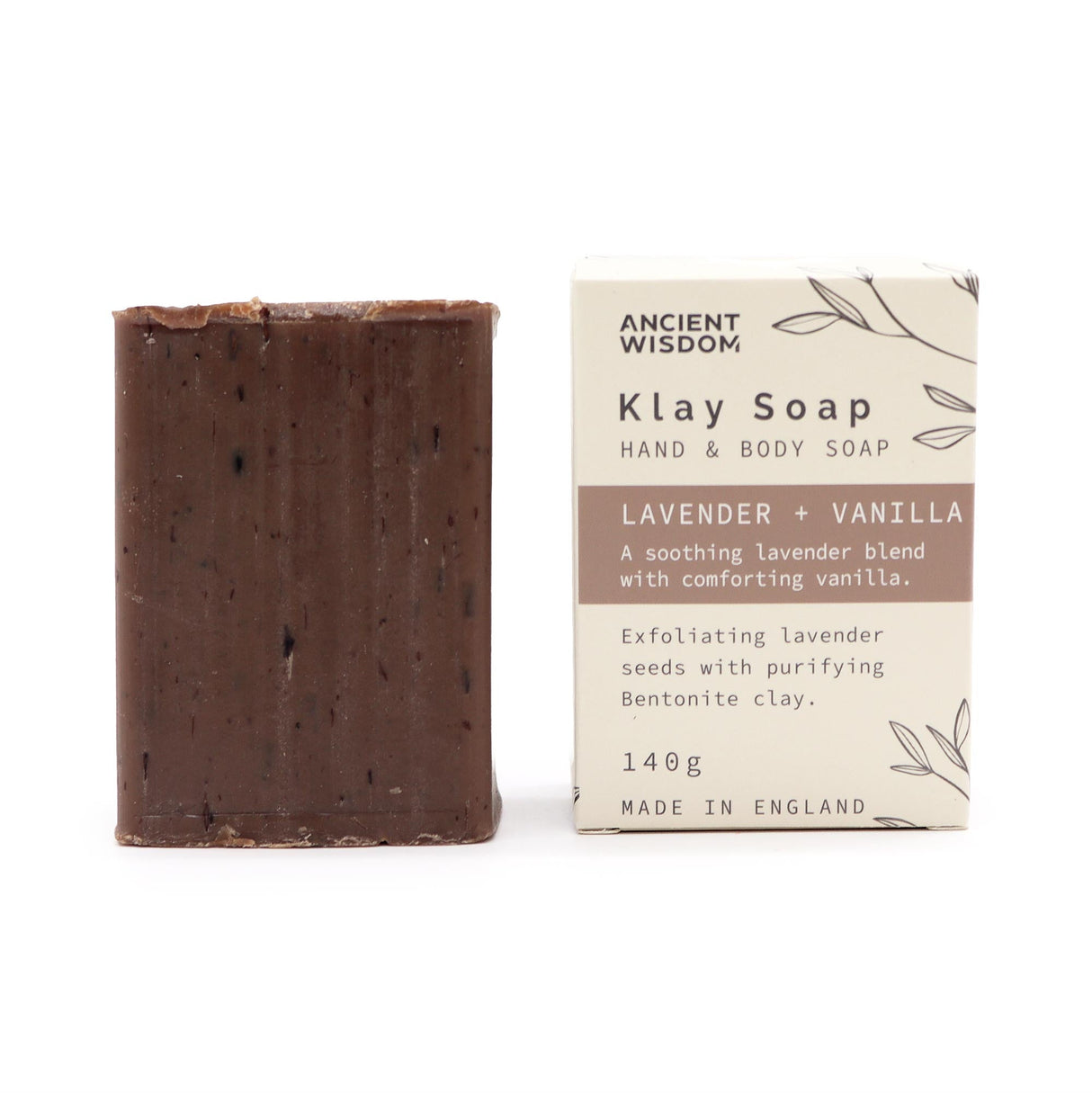 Luxurious Klay Soap with Lavender & Vanilla - Natural Vegan Cleanser with Bentonite Clay & Exfoliating Lavender Seeds - Made in UK - SHAMTAM.COM