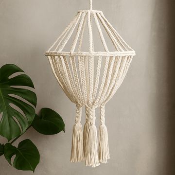 Macramé veľký luster prírodný