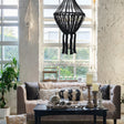 Macrame Chandelier - Large Drop Black - SHAMTAM.COM