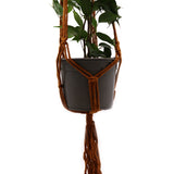 Macrame Pot Holder Classic - Chocolate Med Pot - SHAMTAM.COM