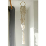 Macrame Pot Holder - Long With Ratten Hoop - SHAMTAM.COM