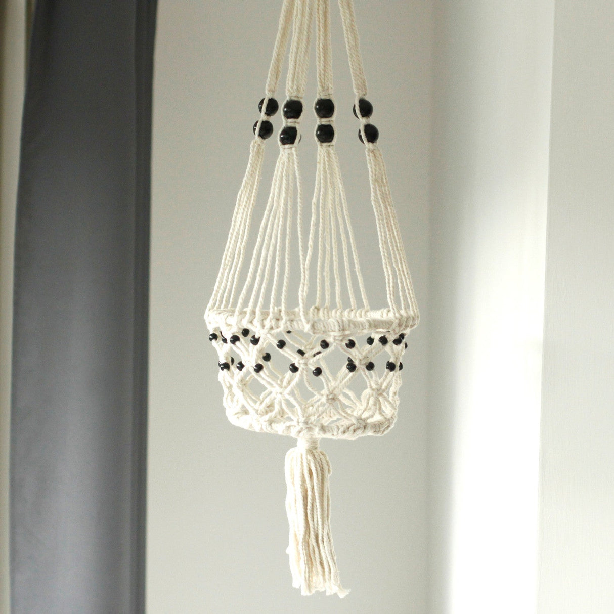 Macrame Pot Holder - Single Beaded - SHAMTAM.COM