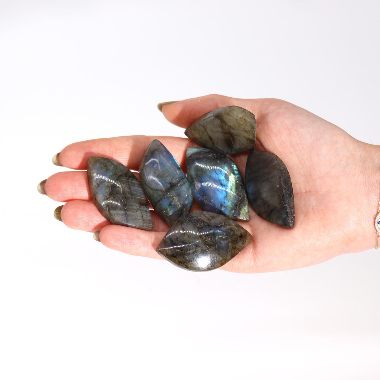 Madagascar Labradorite Leaf Stone (approx 15 - 20gms 45 - 55mm) - SHAMTAM.COM