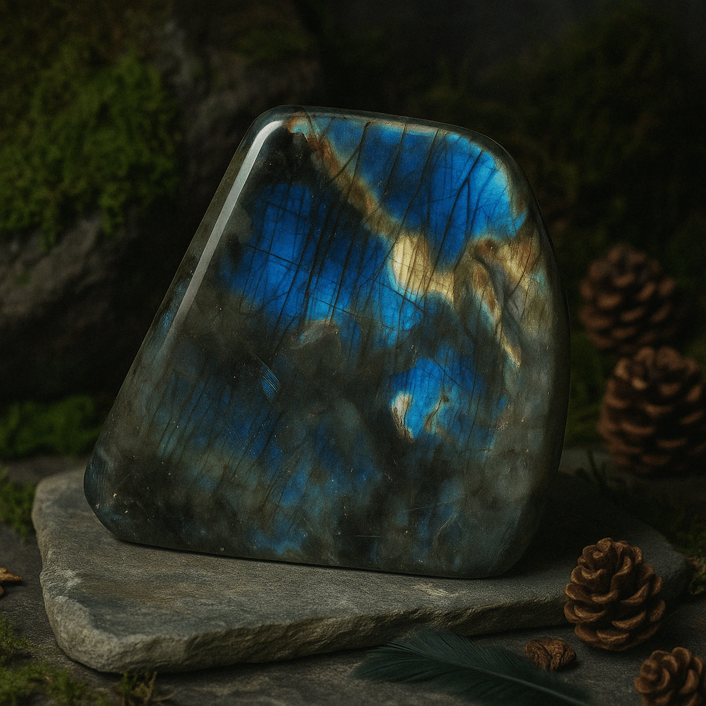 Madagascar Labradorite Statement Stone (approx 900 - 1100gms 140 - 170mm) - SHAMTAM.COM