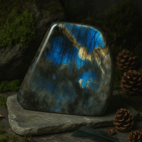 Madagascar Labradorite Statement Stone (approx 900 - 1100gms 140 - 170mm) - SHAMTAM.COM