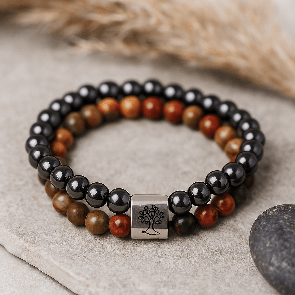 Magnetic Bracelet Picasso Jasper Gemstone - SHAMTAM.COM