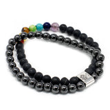 Black Stone Chakra Bracelet - Magnetic Gemstone Crystal - SHAMTAM.COM