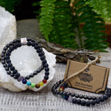 Black Stone Chakra Bracelet - Magnetic Gemstone Crystal - SHAMTAM.COM