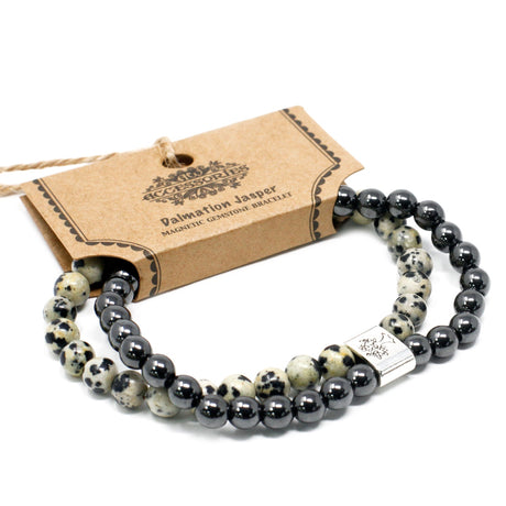 Dalmation Jasper Bracelet - Magnetic Gemstone Crystal - SHAMTAM.COM