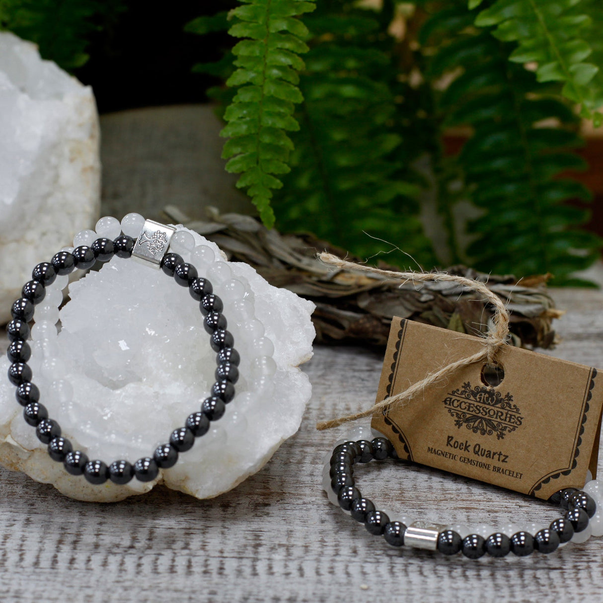 Rock Quartz Bracelet - Magnetic Gemstone Crystal - SHAMTAM.COM