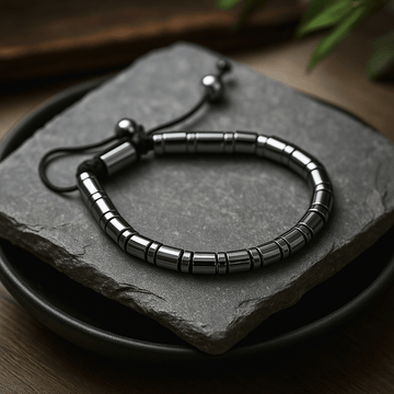Magnetisk Hematit Shamballa Armbånd Cylinder- og Cirkelperler