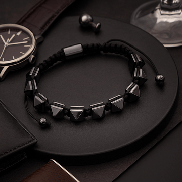 Magnetic Hematite Shamballa Bracelet Pyramid Spikes