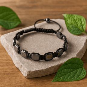 Magnetic Hematite Shamballa Bracelet, Rounded Corners - SHAMTAM.COM