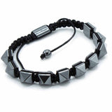 Magnetic Hematite Shamballa Bracelet - Spiky Pyramids - SHAMTAM.COM